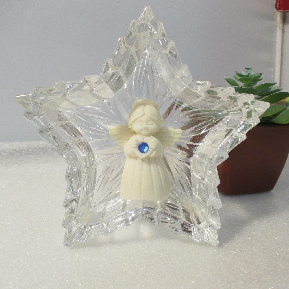 Intaglio Glass Crystal Cutest Little Angel Birthstone September Sapphire Blue